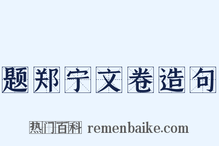 题郑宁文卷造句是什么意思的图片